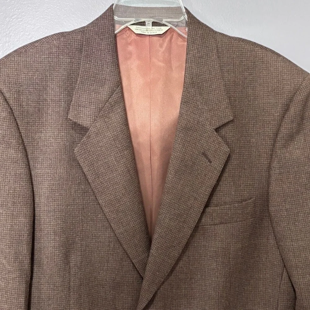 Evan-Picone Blazer Mens 42R Brown Pure Wool Sport Coat Classic Vintage‎ Designer